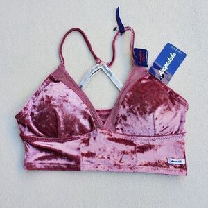 Aeropostale Pink Crushed Velvet Bralette